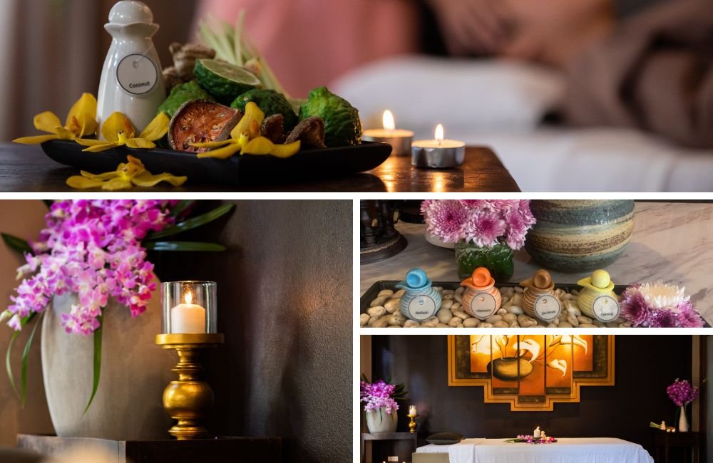 a spa in chiang mai displaying traditional thai decor to create an ambience of serenity and relaxation.