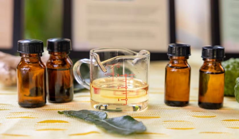 essential oils blended with carrier oil