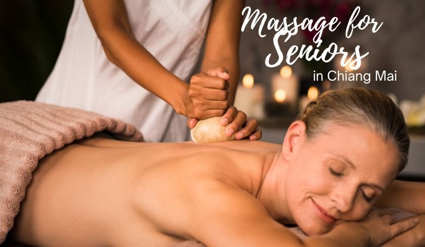 A Massage In Chiang Mai Enjoyed By A Senior, Elderly Woman.
