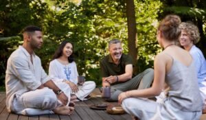 a group of guests enjoying a retreat in chiang mai