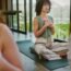 a guest doing some yoga meditation at a wellness retreat in chiang mai